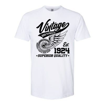 Winged Wheel Vintage 1924 Aged To Perfection Superior Quality 100th Birthday Softstyle® CVC T-Shirt