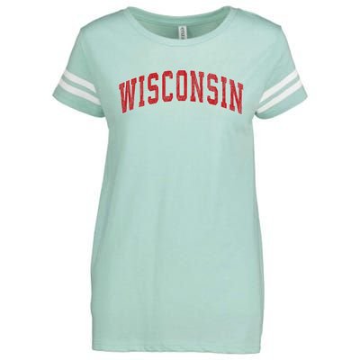 Wisconsin Wi Vintage Athletic Sports Enza Ladies Jersey Football T-Shirt