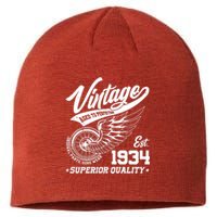 Winged Wheel Vintage 1934 Aged To Perfection Superior Quality 90th Birthday Sustainable Beanie