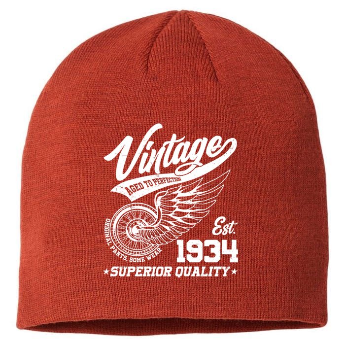 Winged Wheel Vintage 1934 Aged To Perfection Superior Quality 90th Birthday Sustainable Beanie