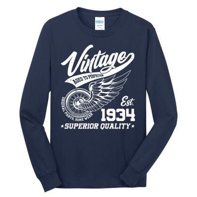 Winged Wheel Vintage 1934 Aged To Perfection Superior Quality 90th Birthday Tall Long Sleeve T-Shirt