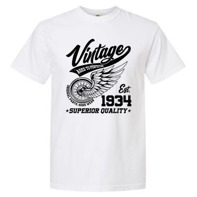 Winged Wheel Vintage 1934 Aged To Perfection Superior Quality 90th Birthday Garment-Dyed Heavyweight T-Shirt