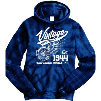 Winged Wheel Vintage 1944 Aged To Perfection Superior Quality 80th Birthday Tie Dye Hoodie