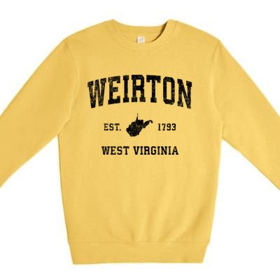 Weirton West Virginia Wv Vintage Sports Premium Crewneck Sweatshirt