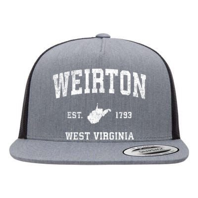 Weirton West Virginia Wv Vintage Sports Flat Bill Trucker Hat