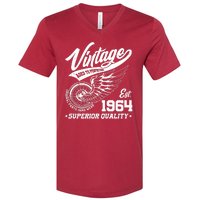 Winged Wheel Vintage 1964 Aged To Perfection Superior Quality 60th Birthday V-Neck T-Shirt