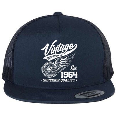 Winged Wheel Vintage 1964 Aged To Perfection Superior Quality 60th Birthday Flat Bill Trucker Hat