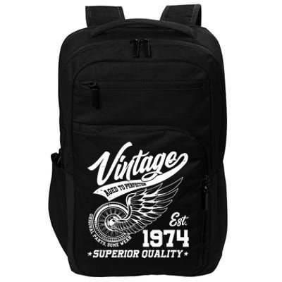 Winged Wheel Vintage 1974 Aged To Perfection Superior Quality 50th Birthday Impact Tech Backpack