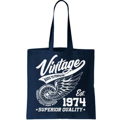 Winged Wheel Vintage 1974 Aged To Perfection Superior Quality 50th Birthday Tote Bag