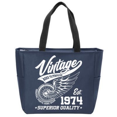 Winged Wheel Vintage 1974 Aged To Perfection Superior Quality 50th Birthday Zip Tote Bag