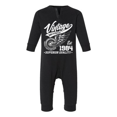 Winged Wheel Vintage 1984 Aged To Perfection Superior Quality 40th Birthday Infant Fleece One Piece