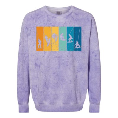 Wakeboarding Wakeboarder Vintage Wakeboard Colorblast Crewneck Sweatshirt