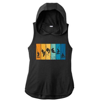 Wakeboarding Wakeboarder Vintage Wakeboard Ladies PosiCharge Tri-Blend Wicking Draft Hoodie Tank