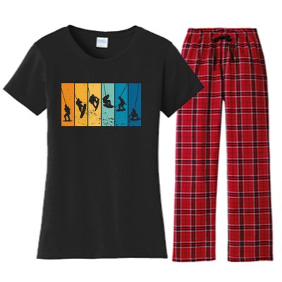 Wakeboarding Wakeboarder Vintage Wakeboard Women's Flannel Pajama Set