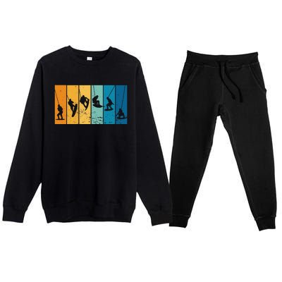 Wakeboarding Wakeboarder Vintage Wakeboard Premium Crewneck Sweatsuit Set