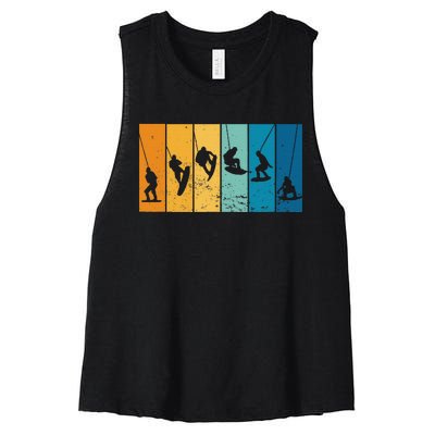 Wakeboarding Wakeboarder Vintage Wakeboard Women's Racerback Cropped Tank