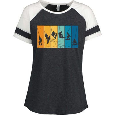 Wakeboarding Wakeboarder Vintage Wakeboard Enza Ladies Jersey Colorblock Tee