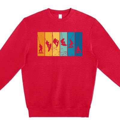 Wakeboarding Wakeboarder Vintage Wakeboard Premium Crewneck Sweatshirt