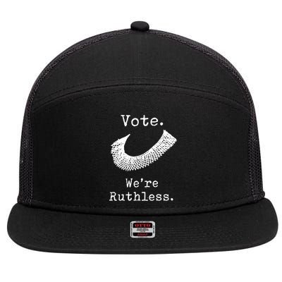 Womenss Womenn Vote We're Ruthless 7 Panel Mesh Trucker Snapback Hat