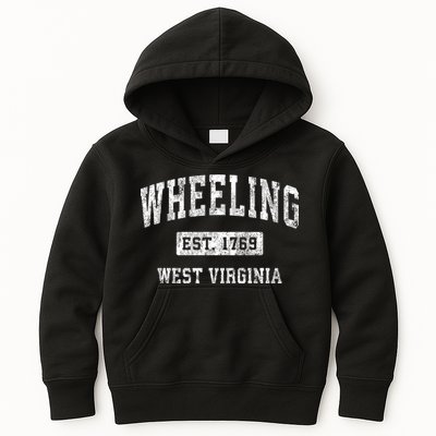 Wheeling West Virginia Wv Vintage Established Sports Kids Hoodie