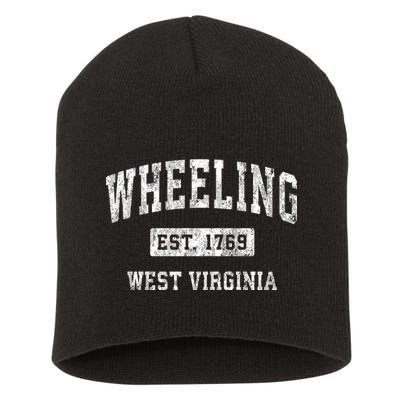 Wheeling West Virginia Wv Vintage Established Sports Short Acrylic Beanie