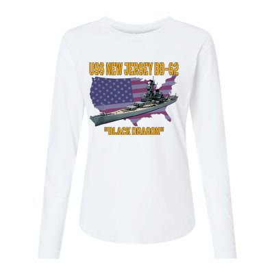 Ww2 Warship Vietnam War Uss New Jersey Bb62 Battleship Womens Cotton Relaxed Long Sleeve T-Shirt