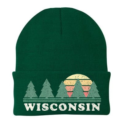 Wisconsin Wi Vintage Retro 70s Design Knit Cap Winter Beanie