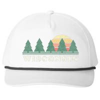 Wisconsin Wi Vintage Retro 70s Design Snapback Five-Panel Rope Hat