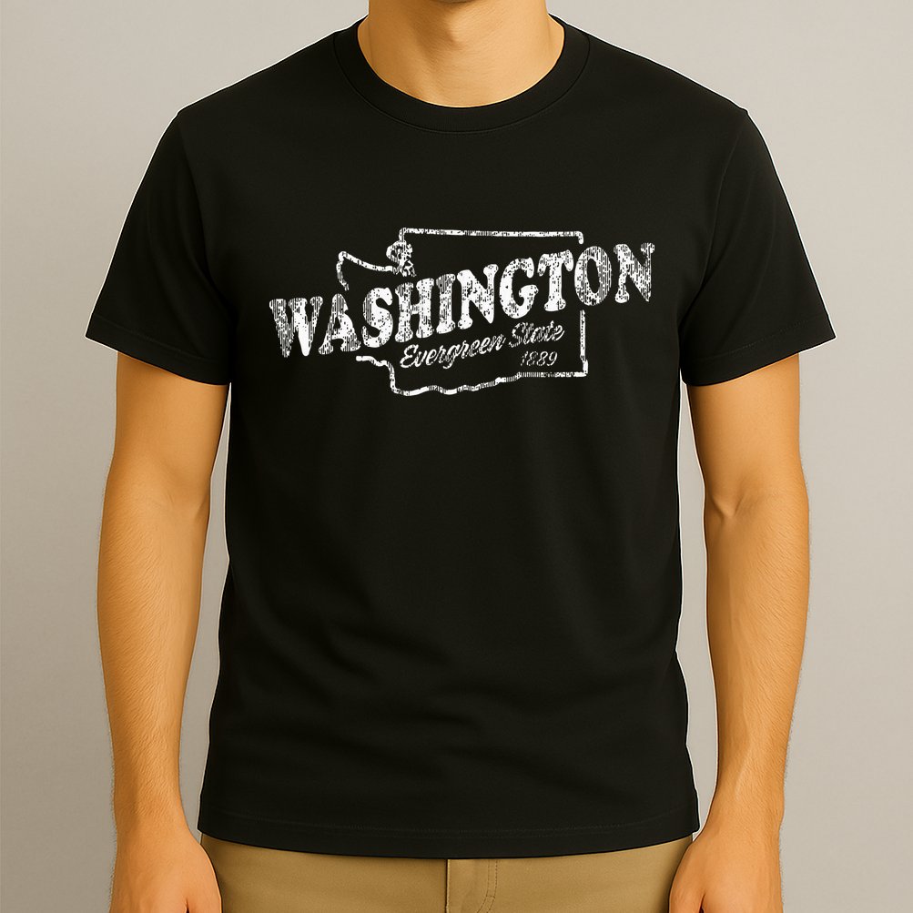 Washington Wa Vintage Graphic Evergreen State T-Shirt