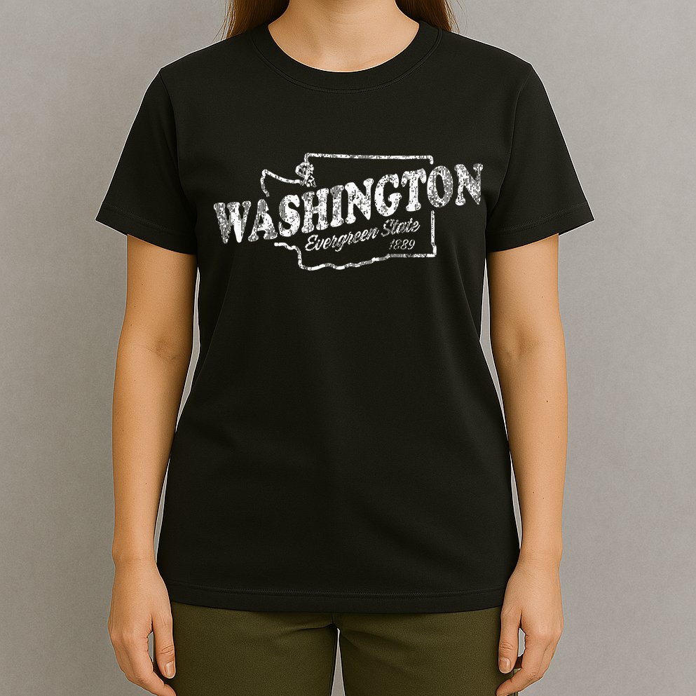 Washington Wa Vintage Graphic Evergreen State T-Shirt