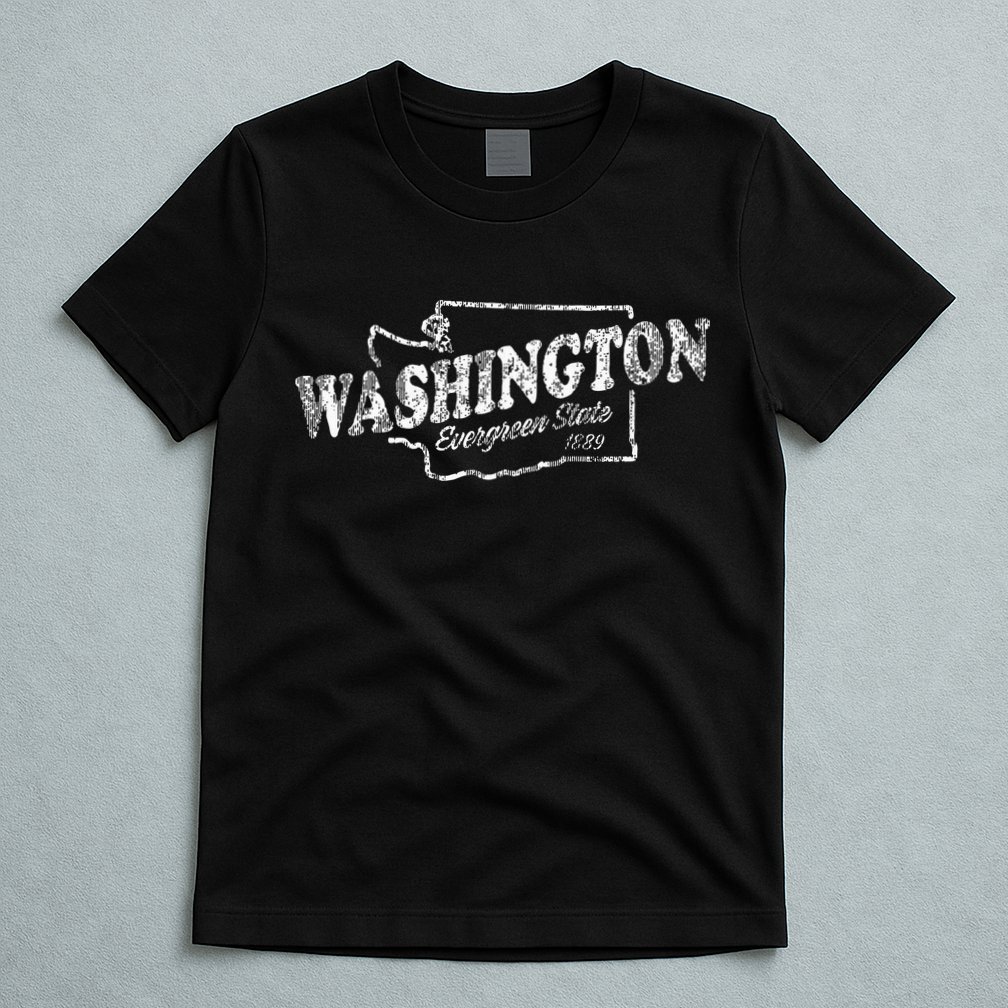 Washington Wa Vintage Graphic Evergreen State T-Shirt