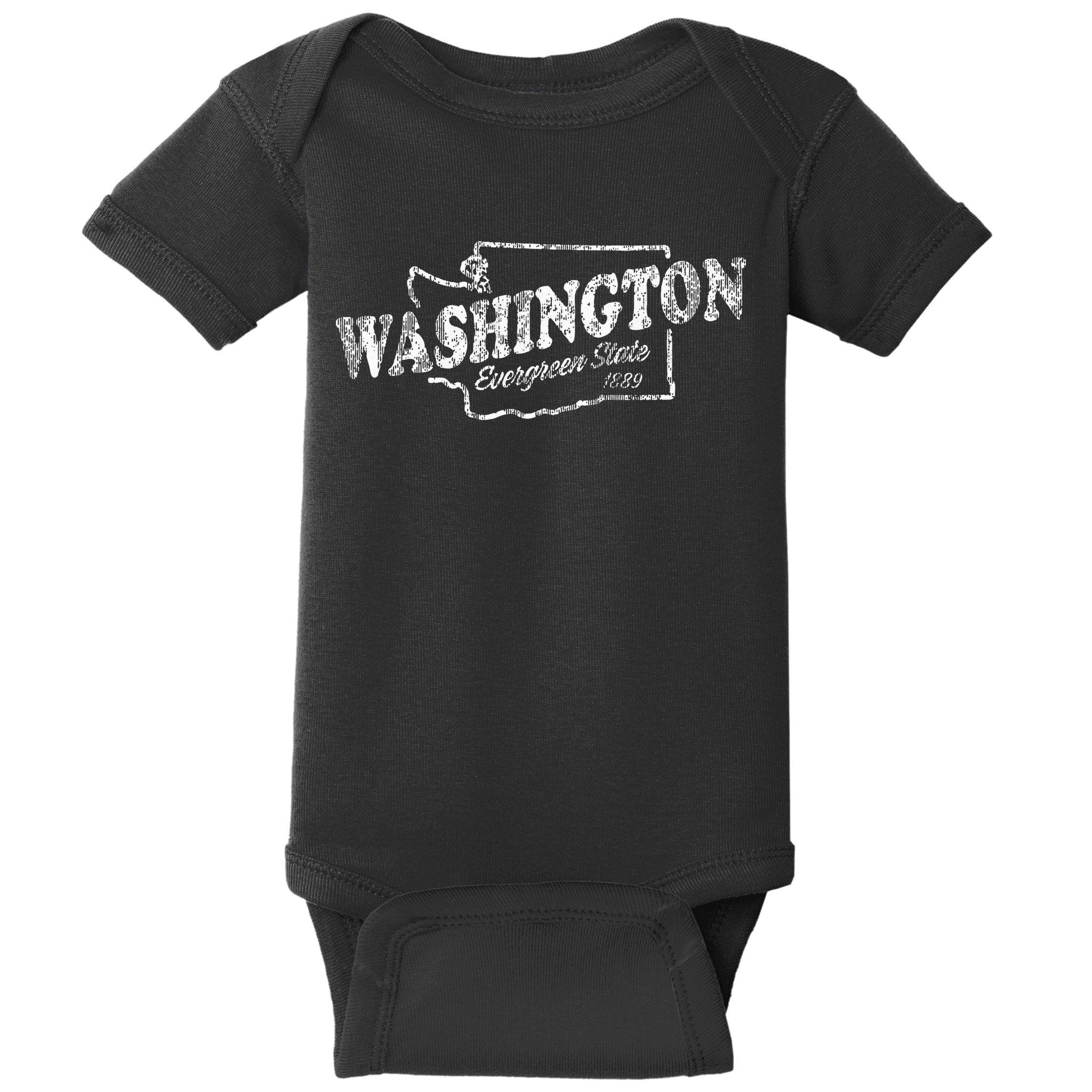 Washington Wa Vintage Graphic Evergreen State Baby Bodysuit