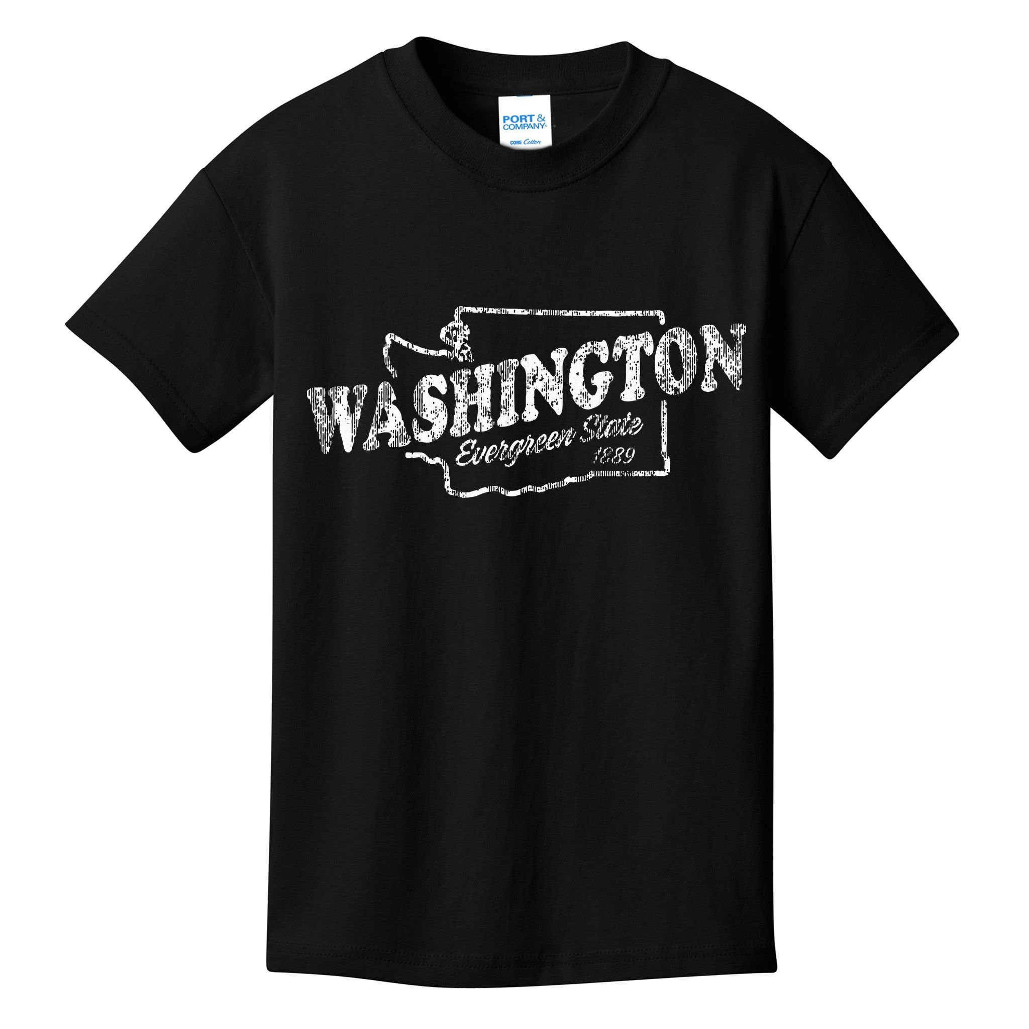 Washington Wa Vintage Graphic Evergreen State Kids T-Shirt