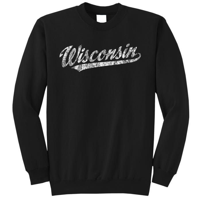 Wisconsin Wi Vintage Sports Script Retro Sweatshirt