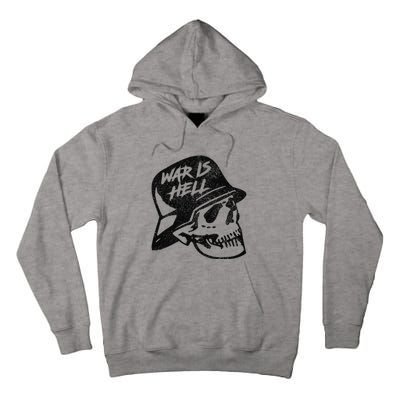 WWI WWII Veteran Military Skull - War Is Hell Tall Hoodie