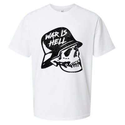 WWI WWII Veteran Military Skull - War Is Hell Sueded Cloud Jersey T-Shirt