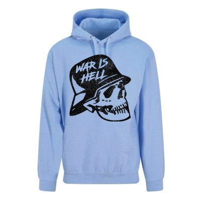 WWI WWII Veteran Military Skull - War Is Hell Unisex Surf Hoodie