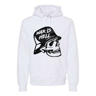 WWI WWII Veteran Military Skull - War Is Hell Premium Hoodie