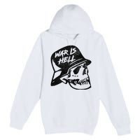 WWI WWII Veteran Military Skull - War Is Hell Premium Pullover Hoodie