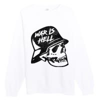 WWI WWII Veteran Military Skull - War Is Hell Premium Crewneck Sweatshirt