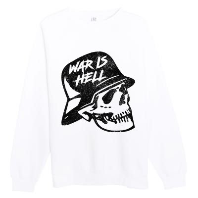 WWI WWII Veteran Military Skull - War Is Hell Premium Crewneck Sweatshirt