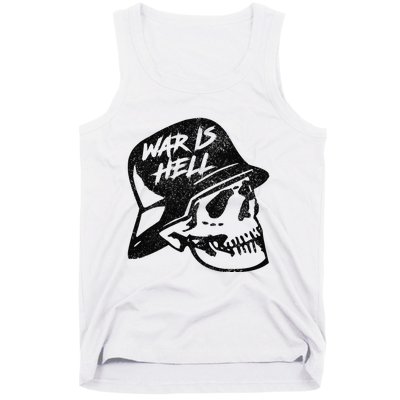 WWI WWII Veteran Military Skull - War Is Hell Tank Top