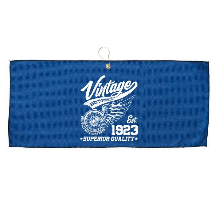 Winged Wheel Vintage 1923 Aged To Perfection Superior Quality 100th Birthday Large Microfiber Waffle Golf Towel