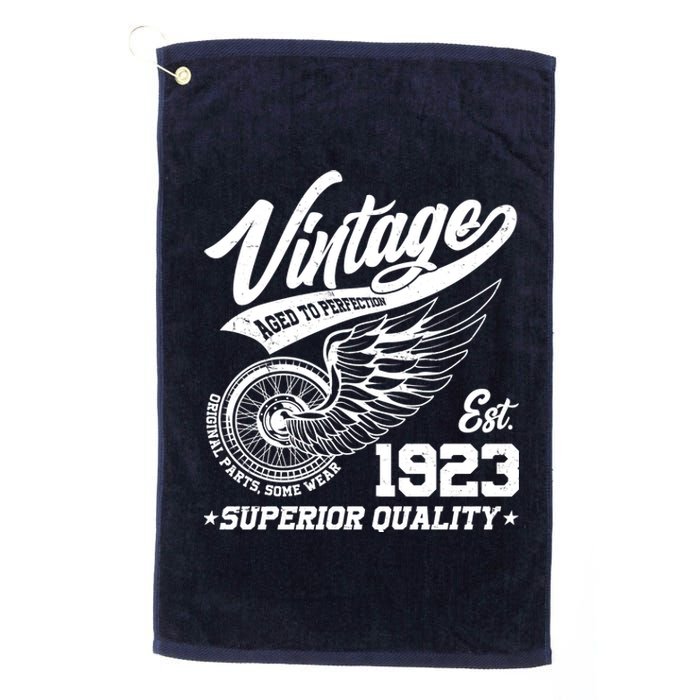 Winged Wheel Vintage 1923 Aged To Perfection Superior Quality 100th Birthday Platinum Collection Golf Towel