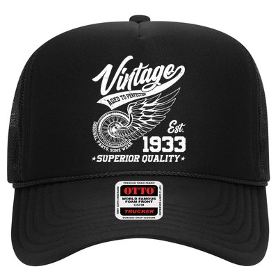 Winged Wheel Vintage 1933 Aged To Perfection Superior Quality 90th Birthday Trucker Hat