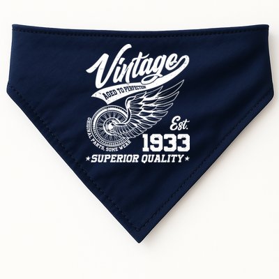 Winged Wheel Vintage 1933 Aged To Perfection Superior Quality 90th Birthday USA-Made Doggie Bandana