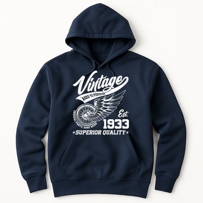 Winged Wheel Vintage 1933 Aged To Perfection Superior Quality 90th Birthday Hoodie