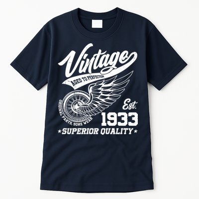 Winged Wheel Vintage 1933 Aged To Perfection Superior Quality 90th Birthday Tall T-Shirt