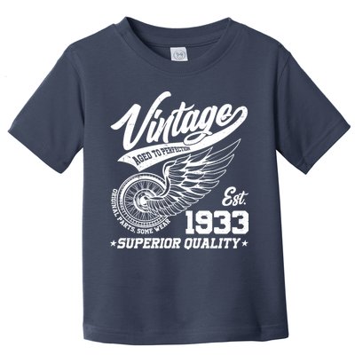Winged Wheel Vintage 1933 Aged To Perfection Superior Quality 90th Birthday Toddler T-Shirt