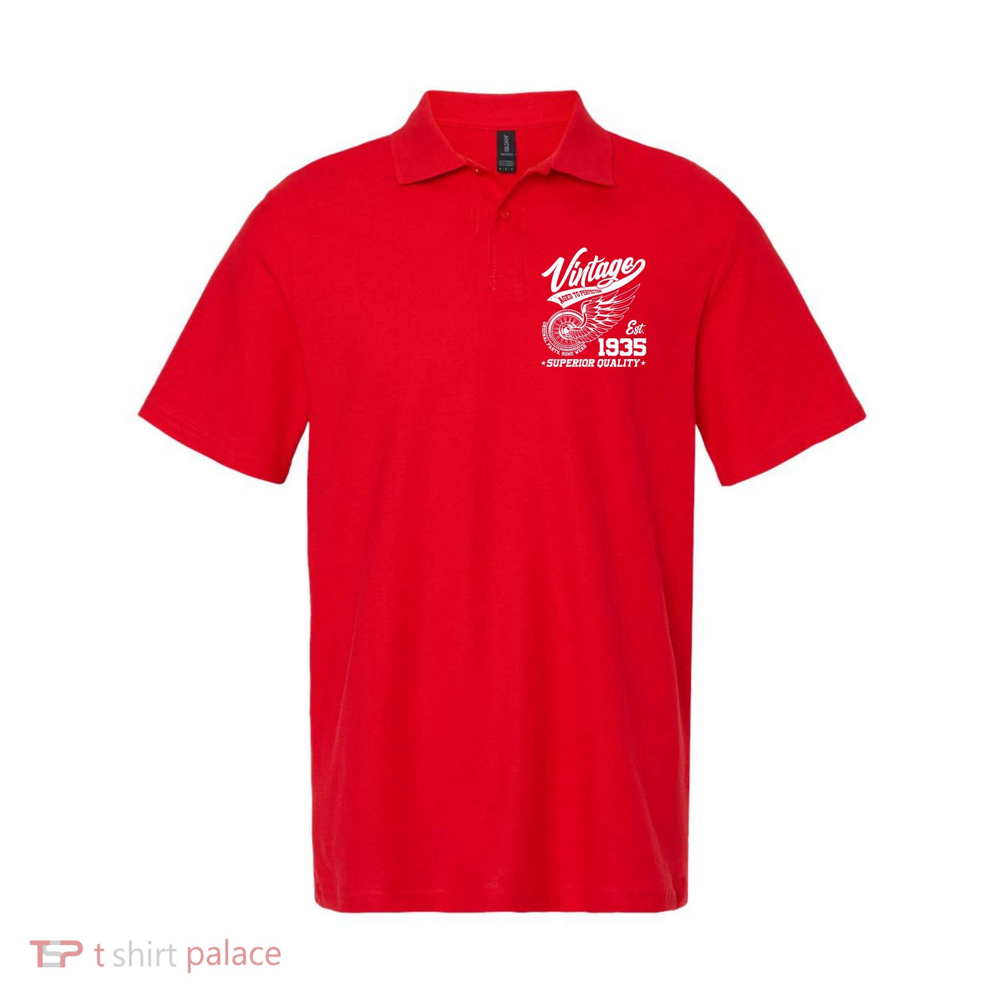 Winged Wheel Vintage 1935 Aged To Perfection Superior Quality 90th Birthday Polo